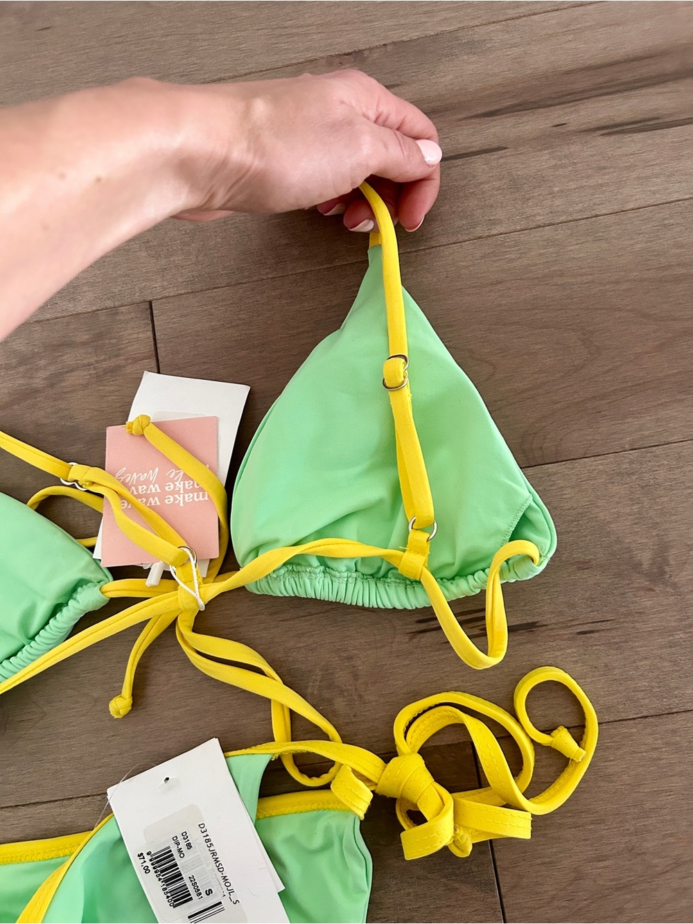 Dippin' Daisy's Mint Green Bikini with Yellow Trim - Picture 4 of 7
